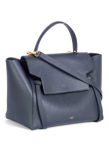 Celine Logo Grainy Leather Belt Bag Black-designer resale