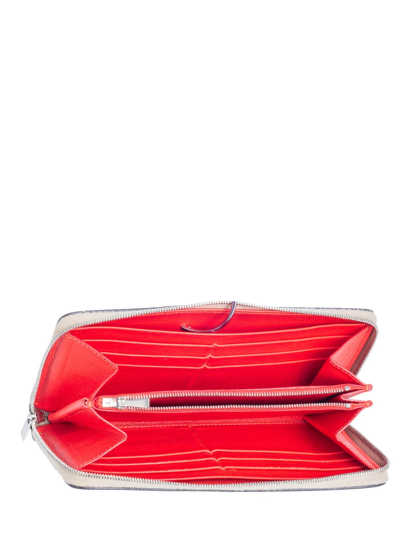 Celine Logo Leather Zippered Wallet Beige-designer resale