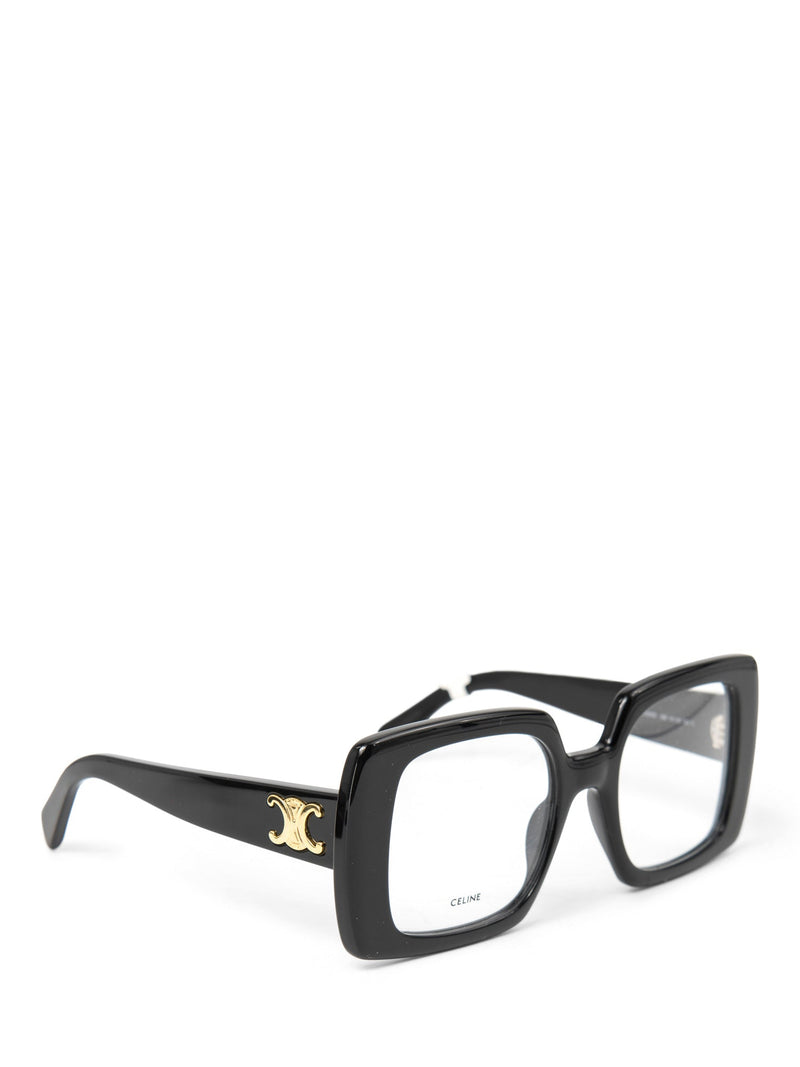 Celine Logo Squared Glasses Black Gold-designer resale