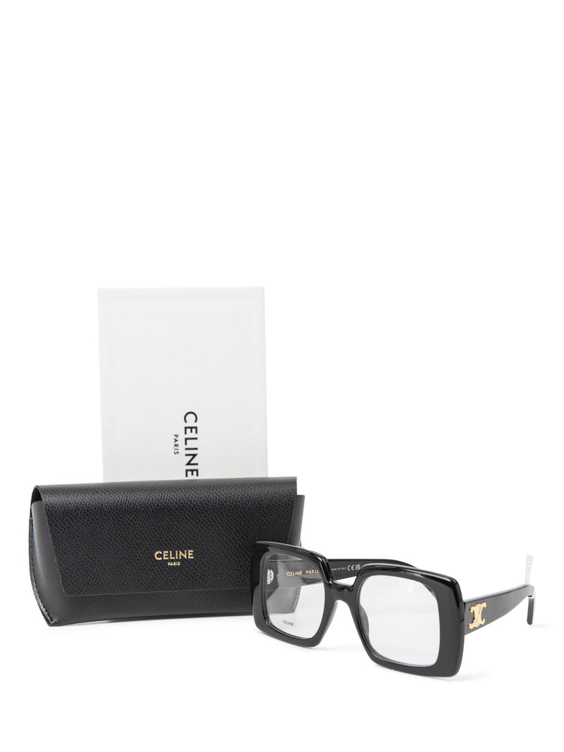 Celine Logo Squared Glasses Black Gold-designer resale