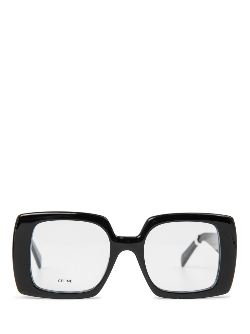 Celine Logo Squared Glasses Black Gold-designer resale