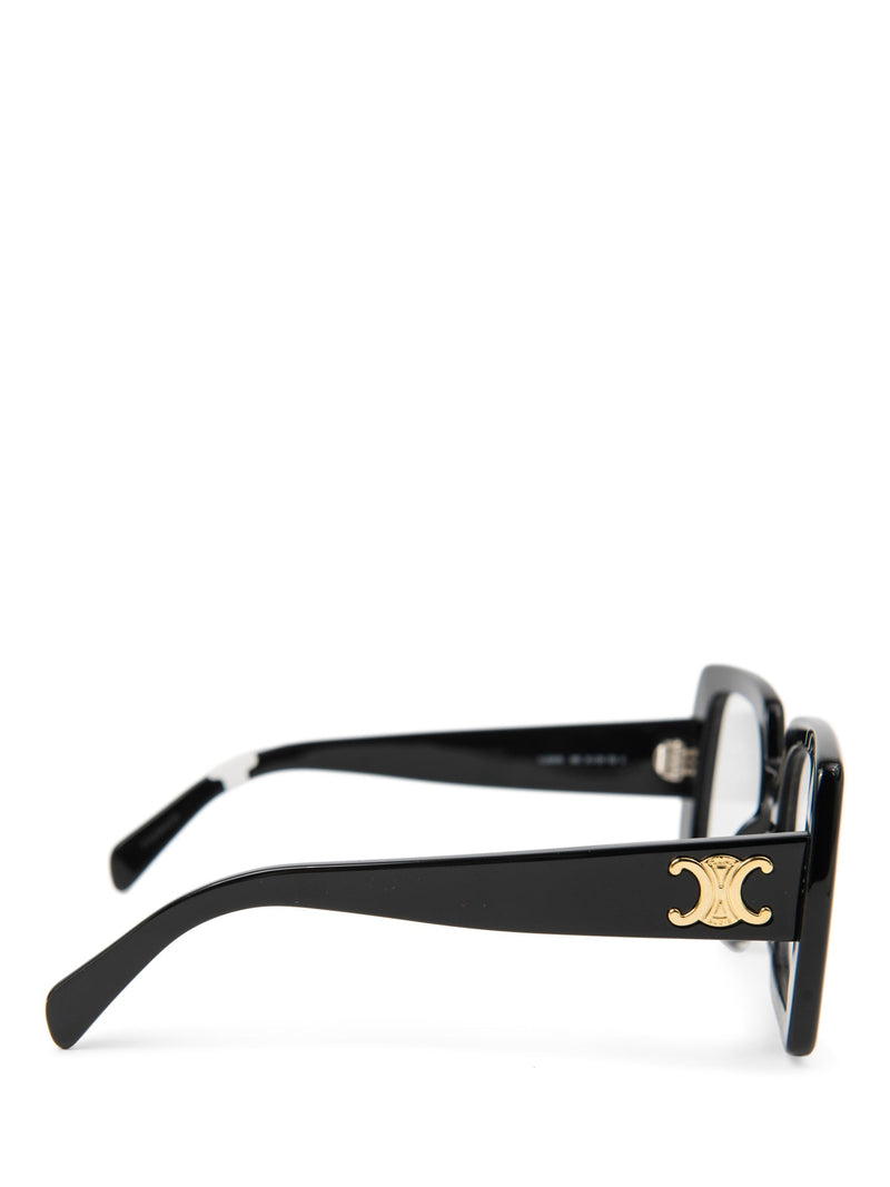 Celine Logo Squared Glasses Black Gold-designer resale