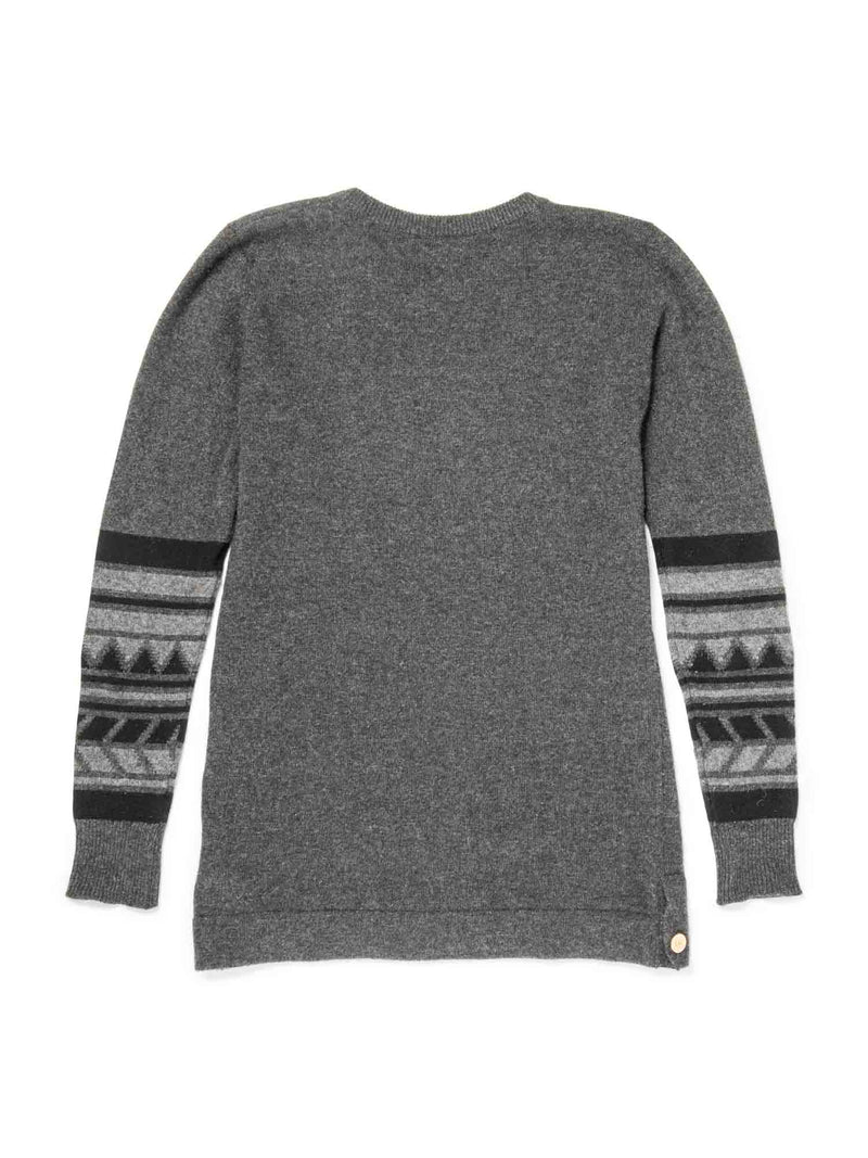 CHANEL CC Logo Cashmere Intarsia Sweater Heather Grey-designer resale