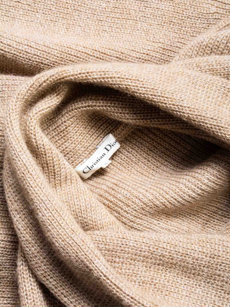 Christian Dior Knit Wool Alpaca Oversized Cardigan Beige-designer resale