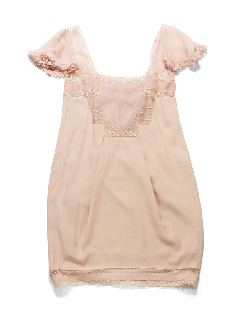 Christian Dior Silk Lace Mini Dress Blush Pink Christian Dior Silk Lace Mini Dress Blush Pink