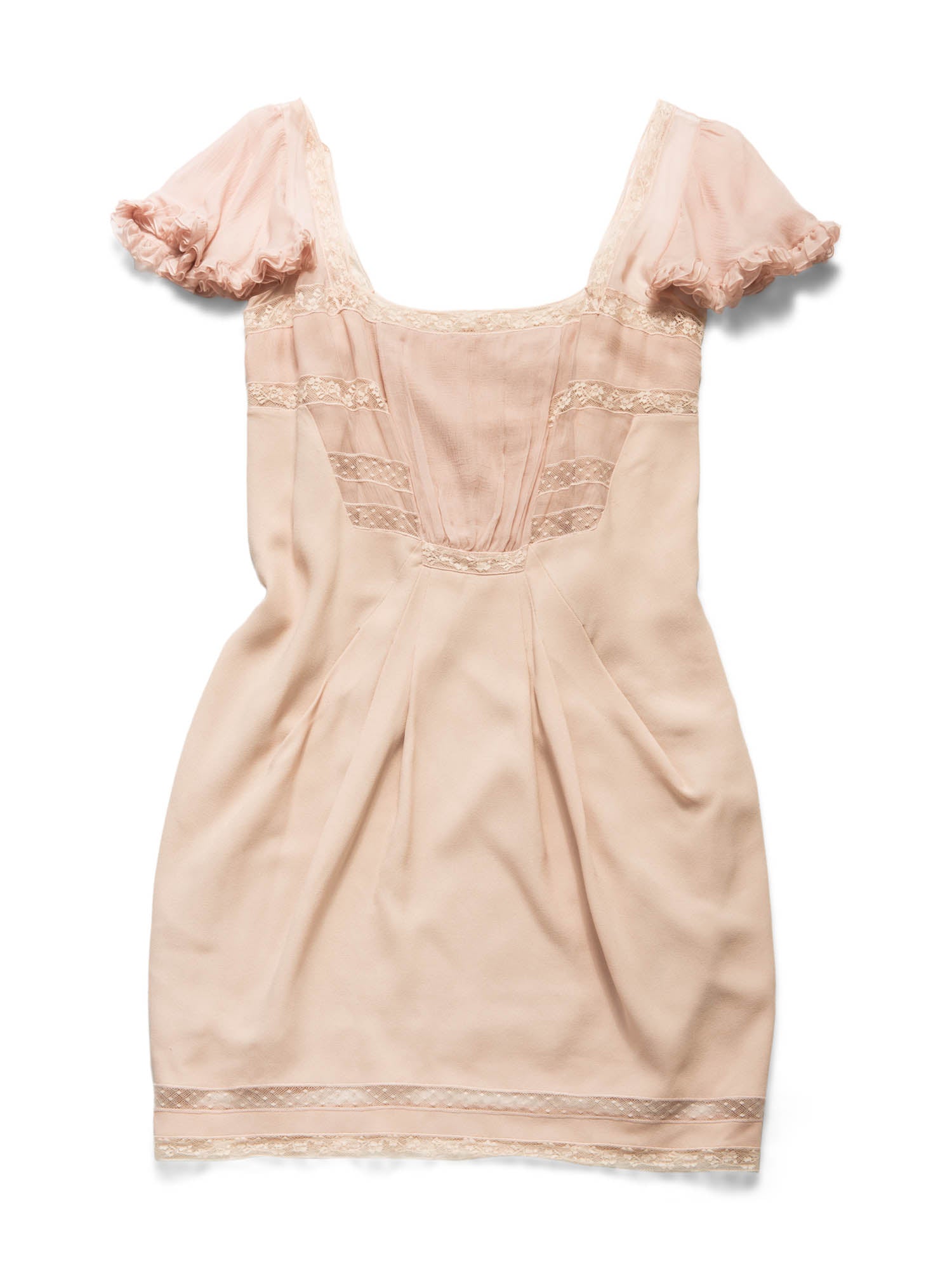 Christian Dior Silk Lace Mini Dress Blush Pink
