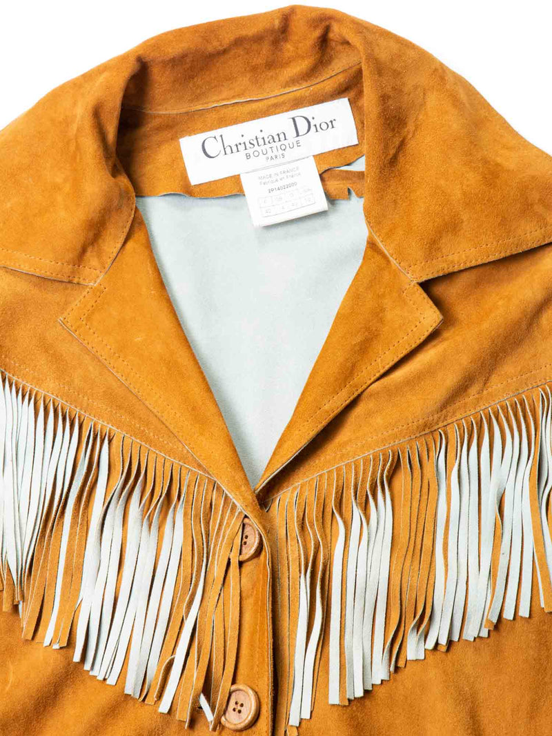 Christian Dior Suede Fringe Western Jacket Brown-designer resale