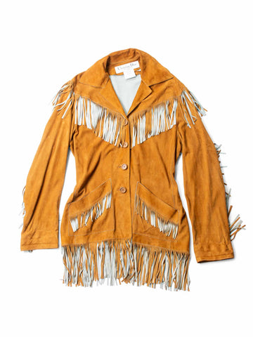 Christian Dior Suede Fringe Western Jacket Brown-designer resale