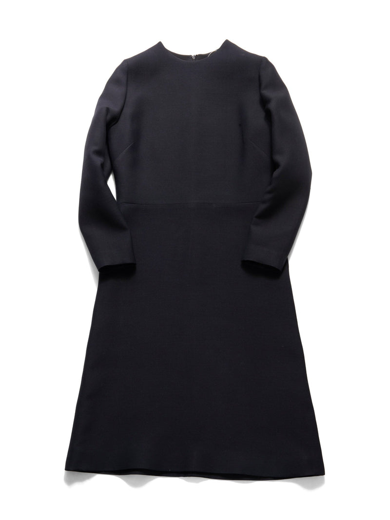 Christian Dior Wool Silk Midi Aline Dress Black Christian Dior Wool Silk Midi Aline Dress Black
