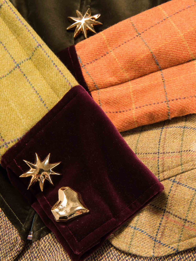 Christian Lacroix Wool Velour Plaid Patchwork Jacket Multicolor-designer resale