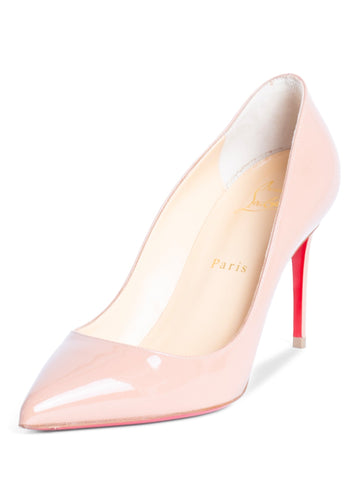 Christian Louboutin Patent Leather Pointy Shoes Neutral-designer resale