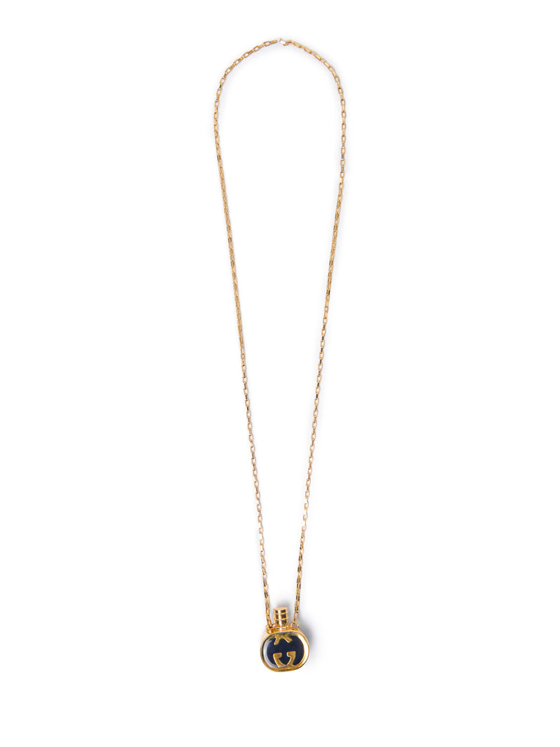 Gucci GG Logo 24K Gold Plated Perfume Necklace