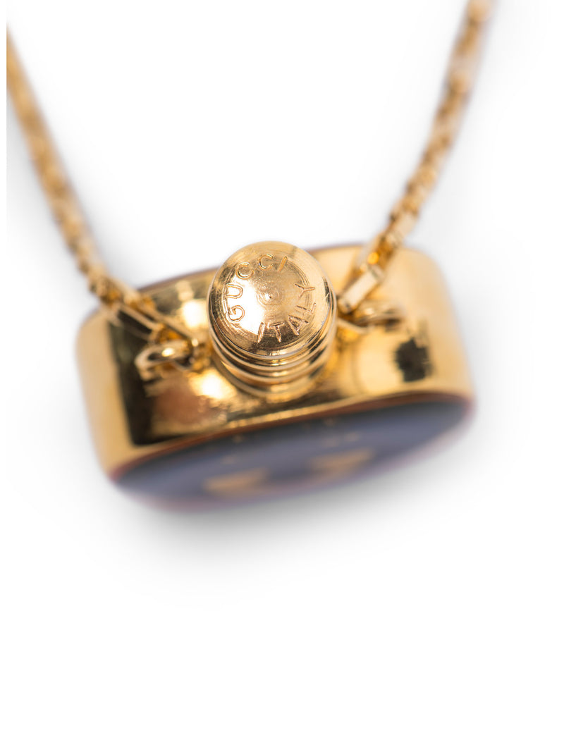 Gucci GG Logo 24K Gold Plated Perfume Necklace