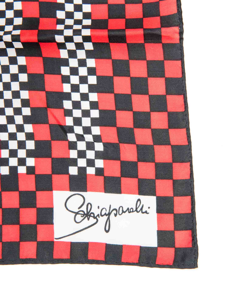 Schiaparelli Logo Formula One Checkered Scarf Multicolor