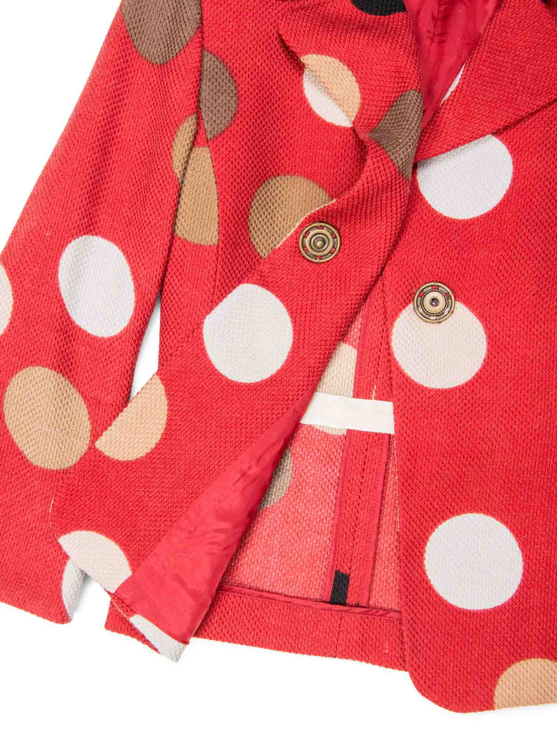 Akris Punto Jacket Tweed Fitted Polka Dot Jacket Red