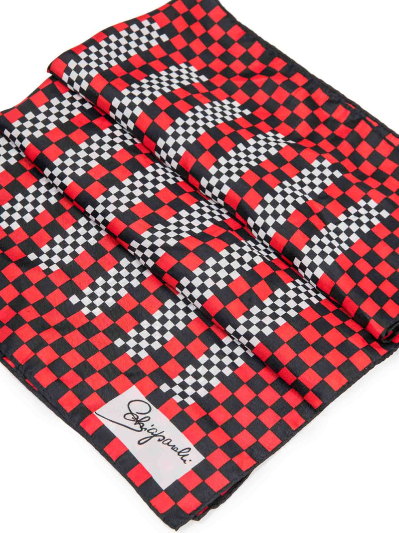 Schiaparelli Logo Formula One Checkered Scarf Multicolor