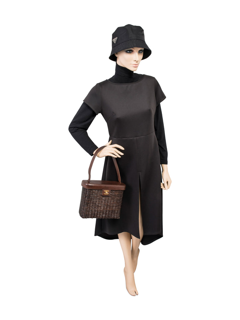 Chanel CC Logo 24K Gold Plated Wicker Basket Bag Brown