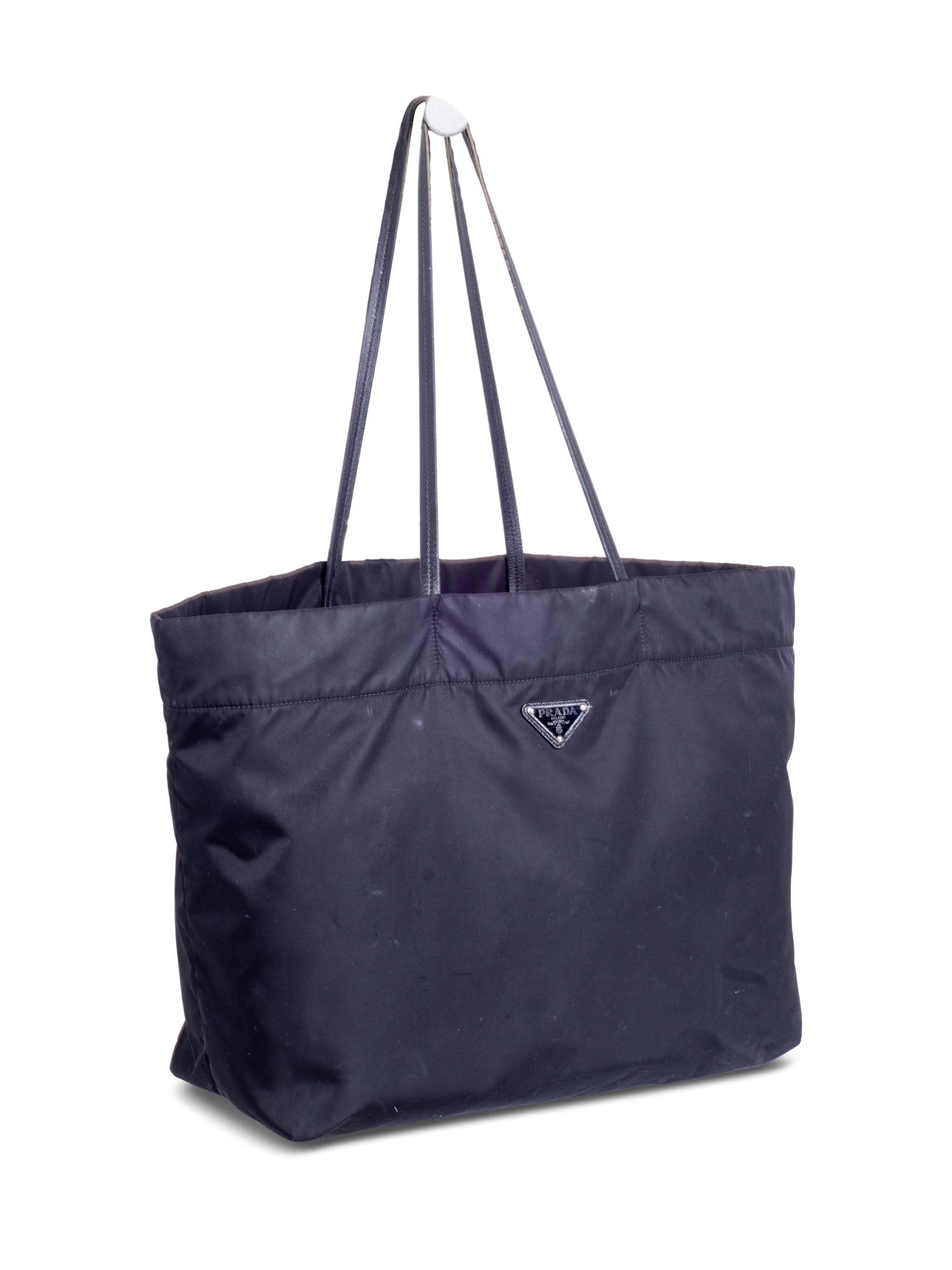 Prada Logo Tessuto Nylon Neverfull Shopper Bag Black