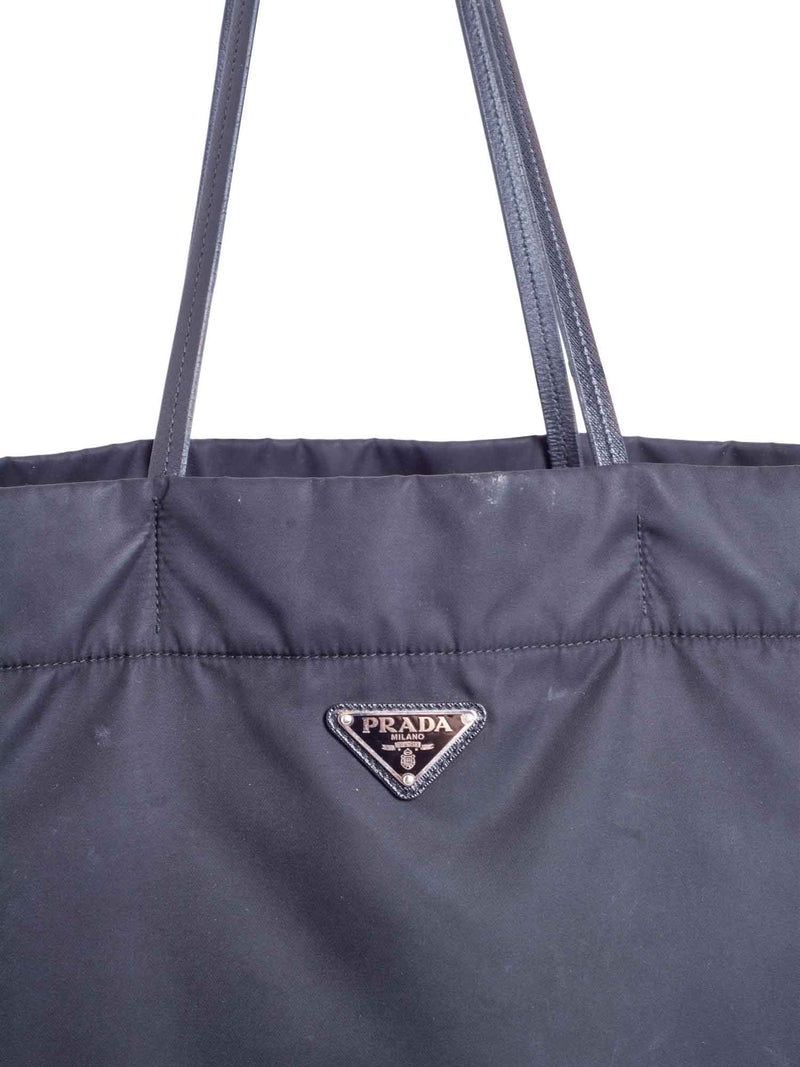 Prada Logo Tessuto Nylon Neverfull Shopper Bag Black