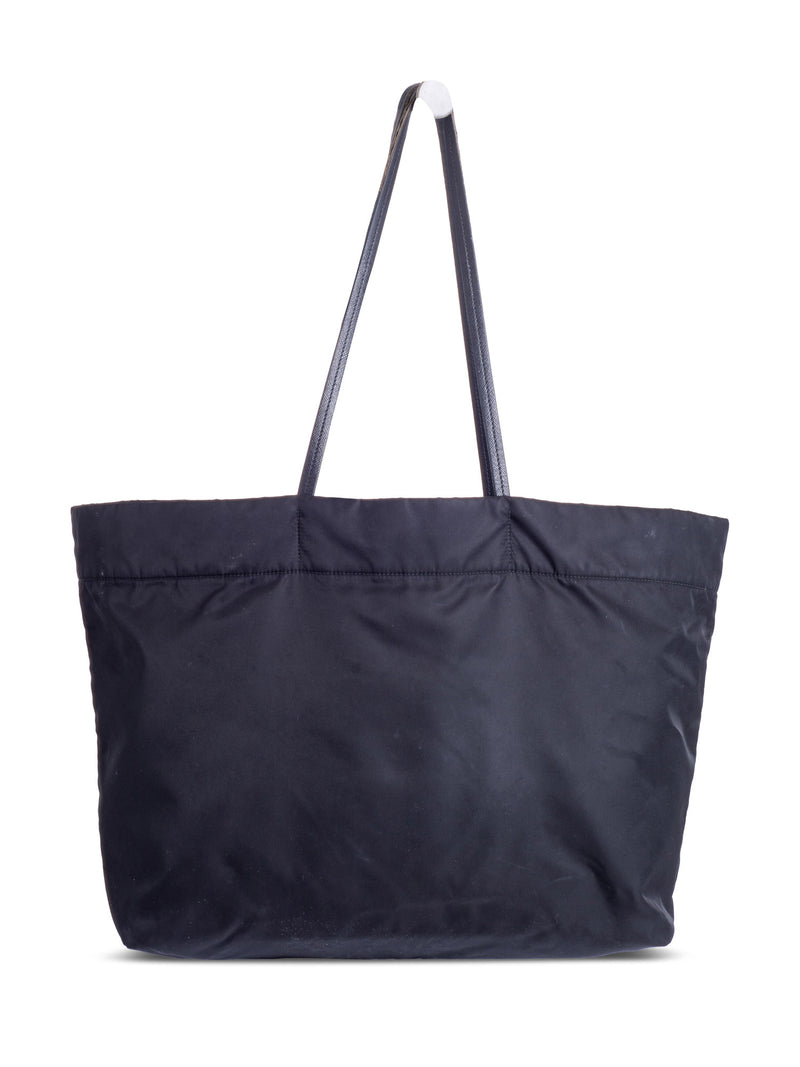 Prada Logo Tessuto Nylon Neverfull Shopper Bag Black