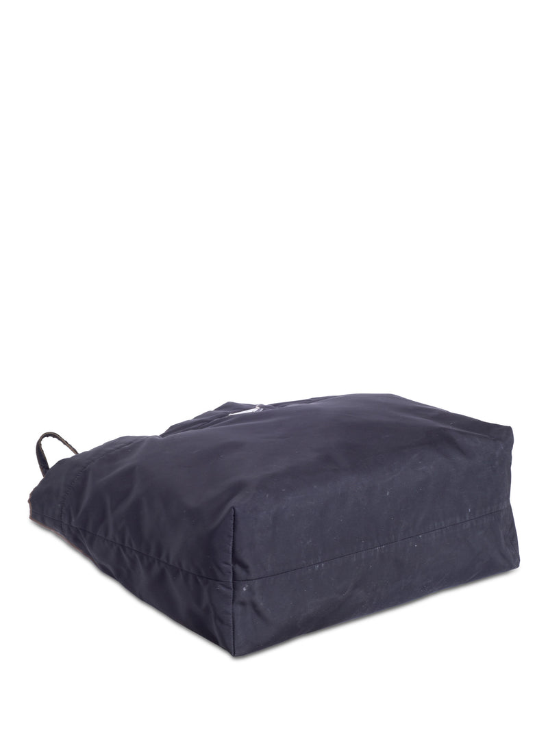 Prada Logo Tessuto Nylon Neverfull Shopper Bag Black