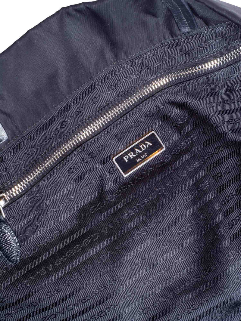 Prada Logo Tessuto Nylon Neverfull Shopper Bag Black