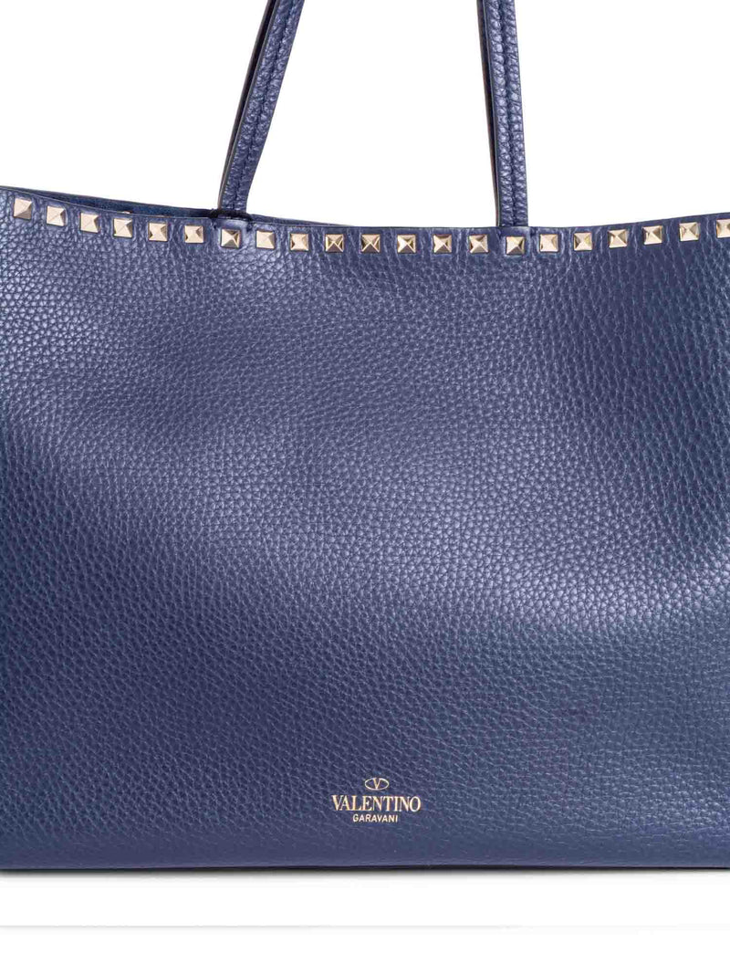Valentino Logo Studded Neverfull Tote Bag Navy