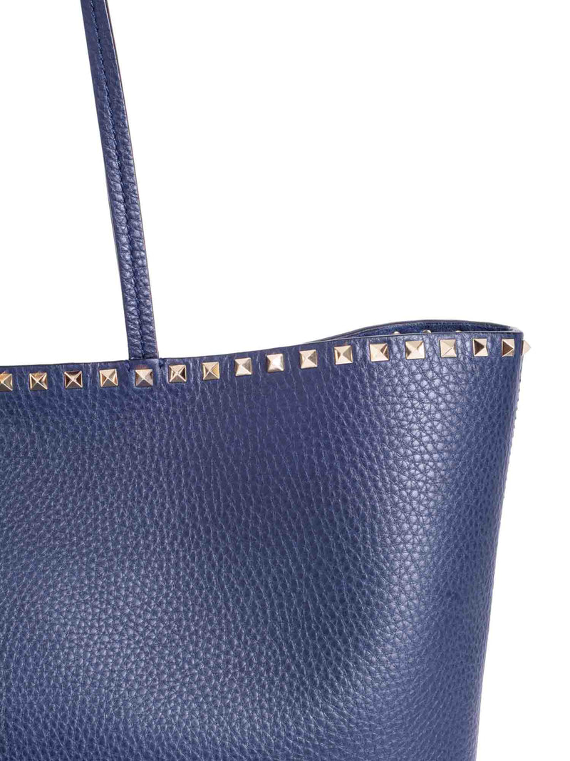 Valentino Logo Studded Neverfull Tote Bag Navy