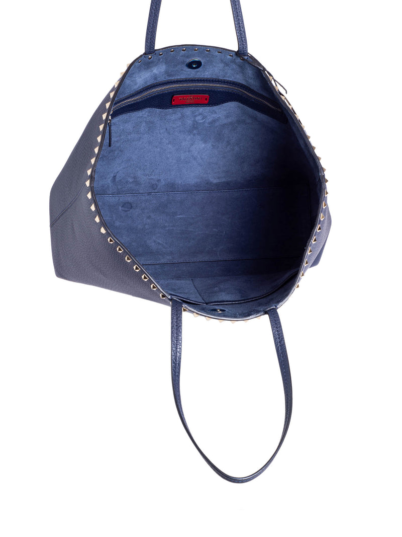Valentino Logo Studded Neverfull Tote Bag Navy