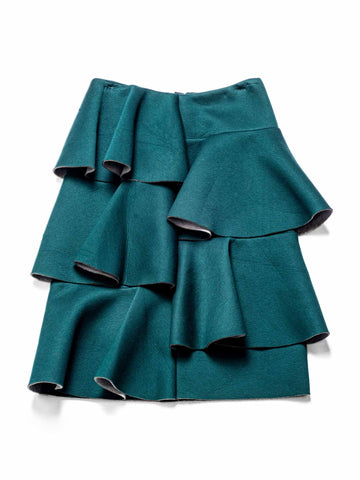 Marni Runway Layered Ruffled Skirt Green
