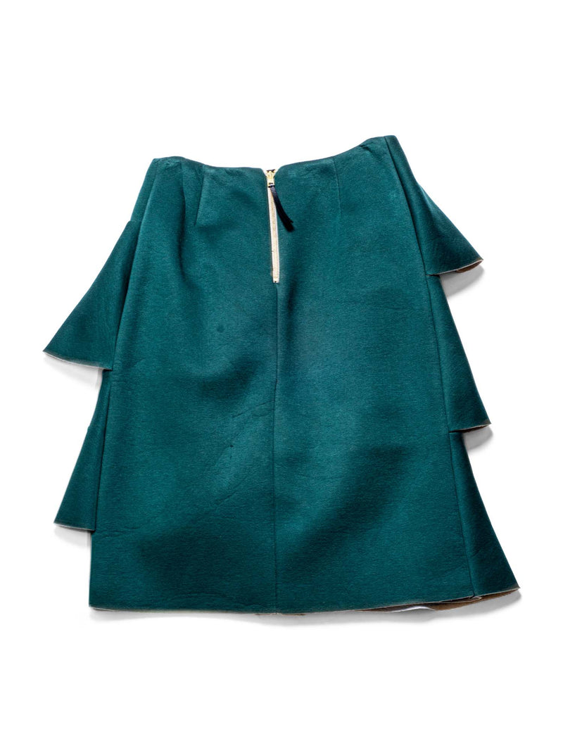 Marni Runway Layered Ruffled Skirt Green