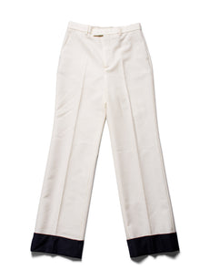 Gucci Wool Pleated Pants Ivory Black