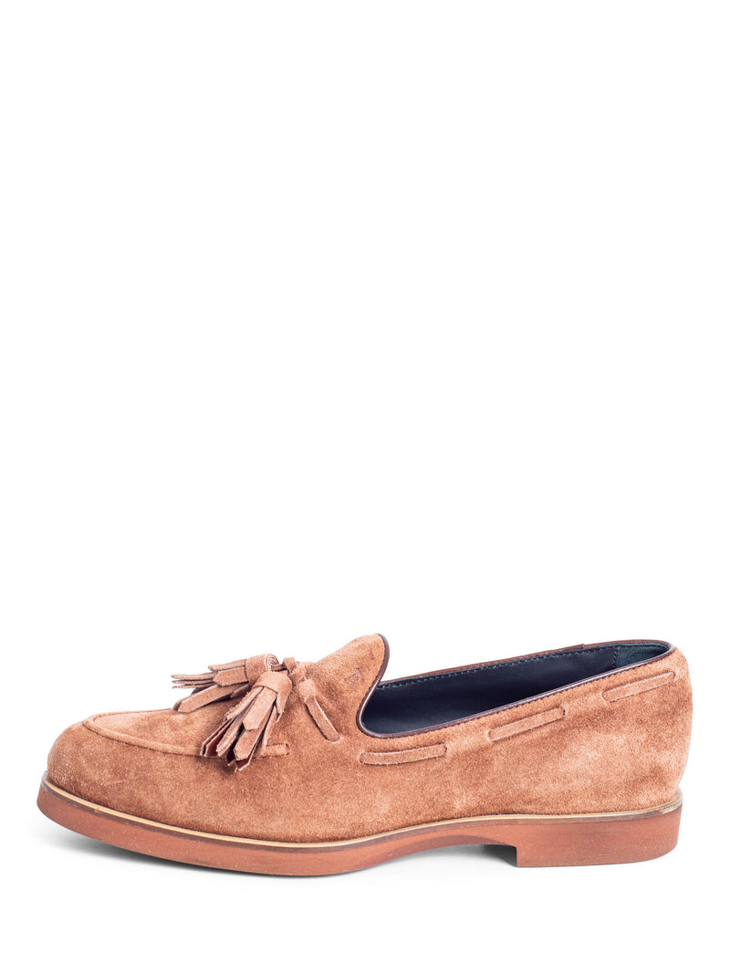 Tod's Suede Tassel Loafers Brown