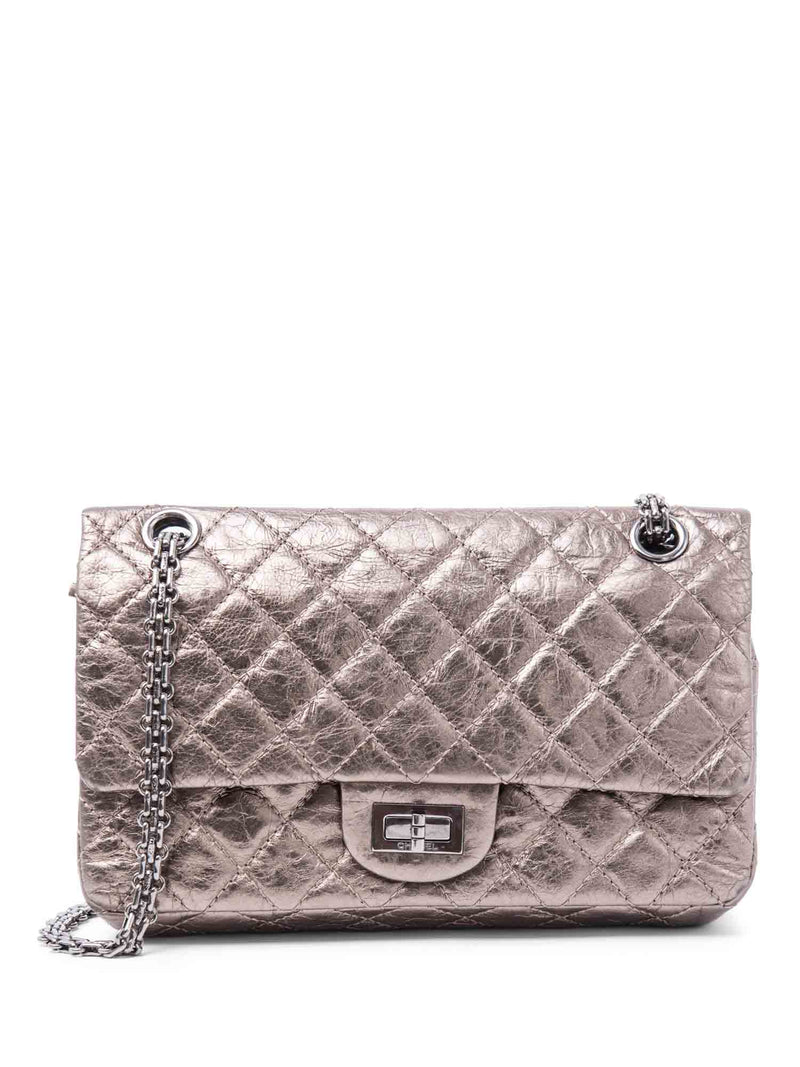 CHANEL 2.55 Leather Reissue Medium Double Flap Bag Taupe