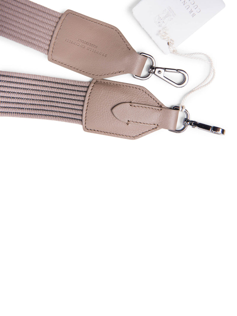 Brunello Cucinelli Canvas Monili Bag Strap Taupe