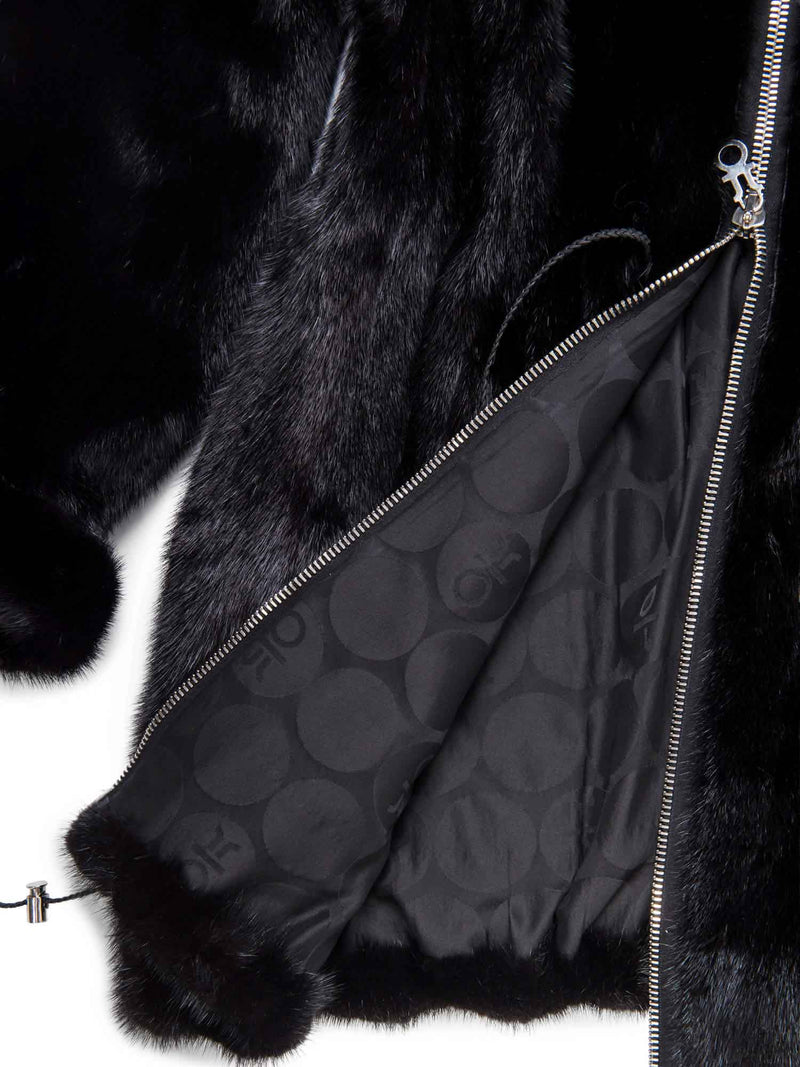 Byte by Teso Genuine Mink Fur Coat Black