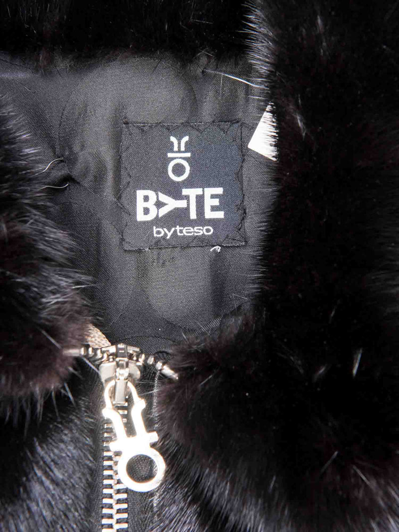Byte by Teso Genuine Mink Fur Coat Black
