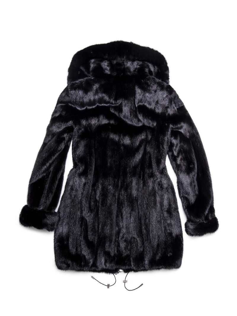 Byte by Teso Genuine Mink Fur Coat Black