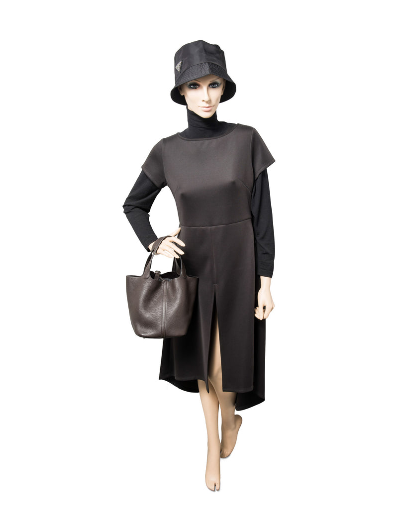 Hermes Taurillon Clemence Picotin Bag MM Dark Brown