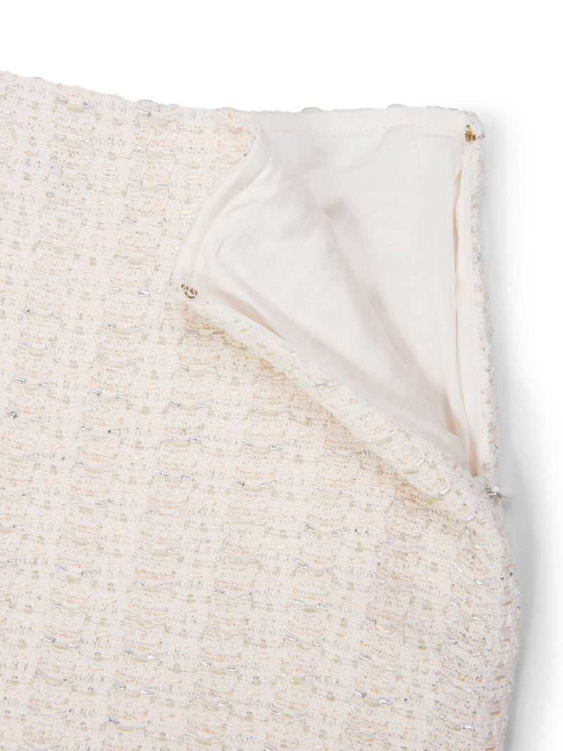 St. John Tweed Pencil Skirt Ivory