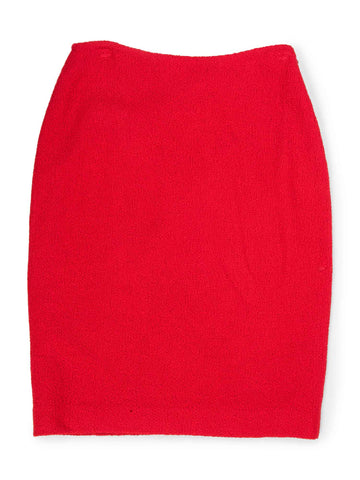 St. John Mini Pencil Skirt Red