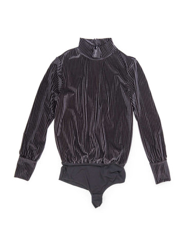 Intimissimi Velvet Striped Open Back Bodysuit Grey