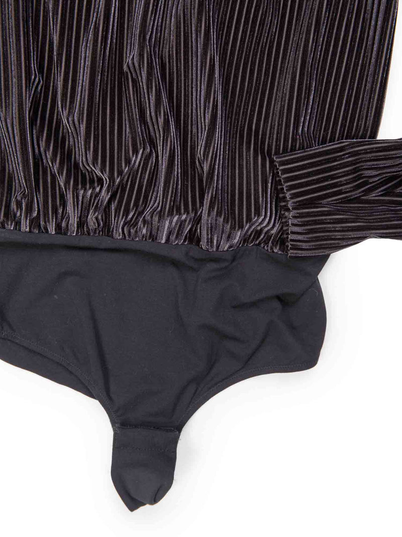 Intimissimi Velvet Striped Open Back Bodysuit Grey