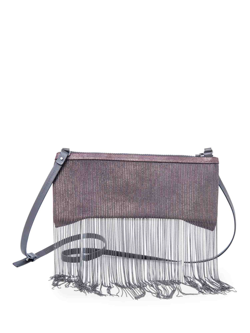 Brunello Cucinelli Monili Fringe Messenger Bag Brown