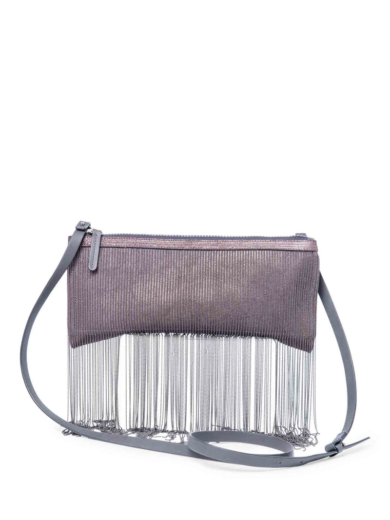 Brunello Cucinelli Monili Fringe Messenger Bag Brown