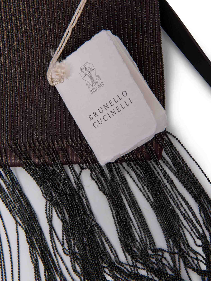 Brunello Cucinelli Monili Fringe Messenger Bag Brown