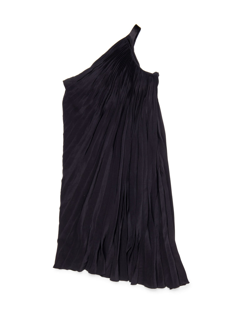 Christian Dior Asymmetric Pleated Dress Black