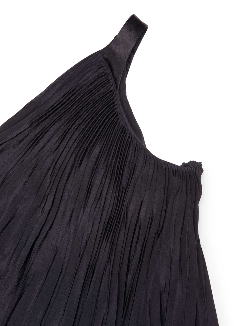 Christian Dior Asymmetric Pleated Dress Black