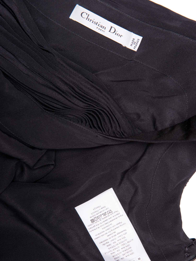 Christian Dior Asymmetric Pleated Dress Black