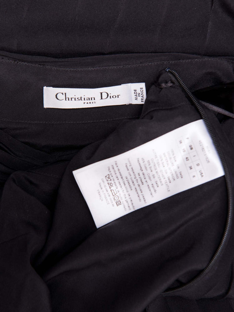 Christian Dior Asymmetric Pleated Dress Black